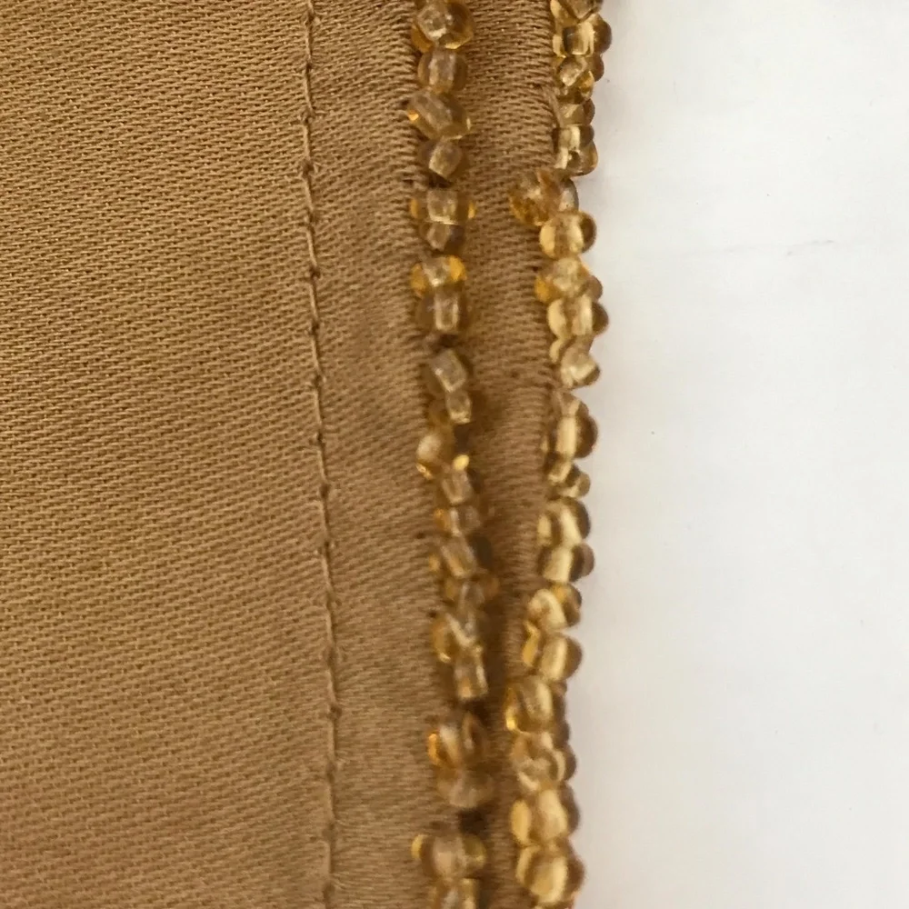 Cotton Beaded Cocktail Napkins Golden Tan Set of 12
